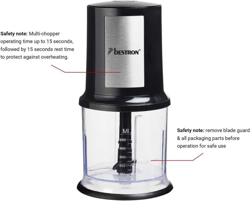 Мултифункционален Чопър Bestron AKC200 500мл 400W, две режещи остриета