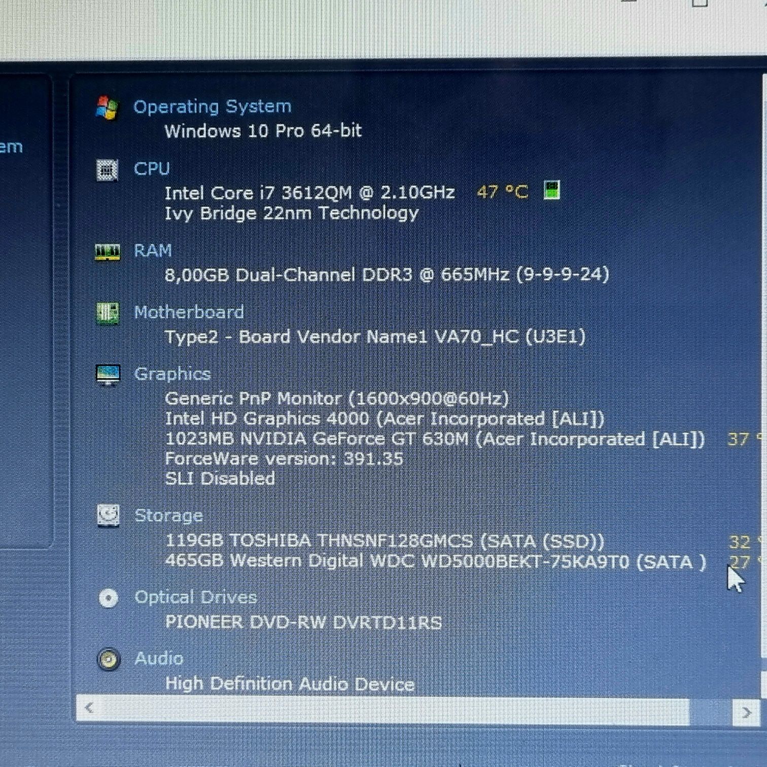 Acer I7, Video Dedicat