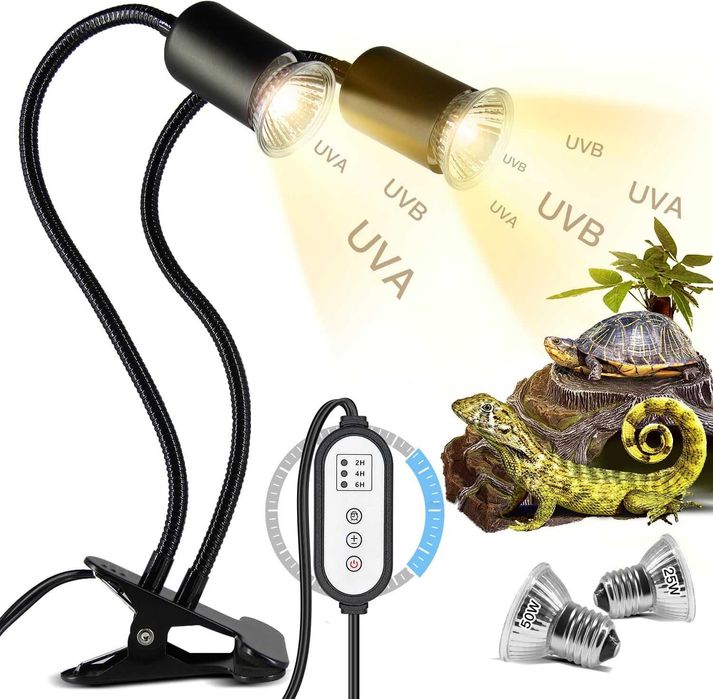 Lampa DUBLA caldura - reptile/amfibieni/rozatoare/  REDUS de la 230RON