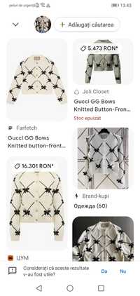 Gucci GG Bows  Knitted Button pulovăr de dama masura M