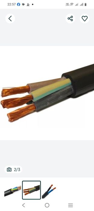 Продам сварочный кабель,(Новый),Россия.
КГ  3×6+1×4
34 метра
Цена за 1