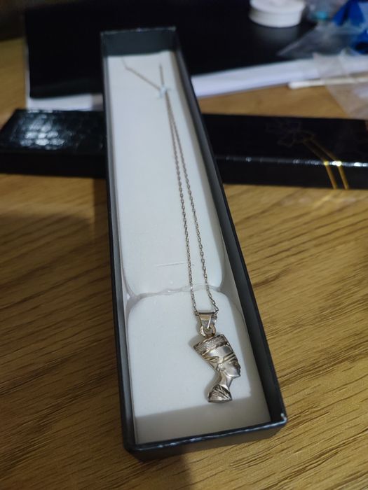 Pandantiv vintage Nefertiti-argint masiv, design excepțional