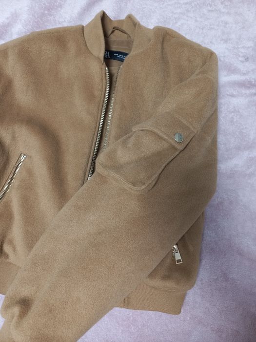 Късо кафяво бомбър  зимно палто zara ЗАРА С размер