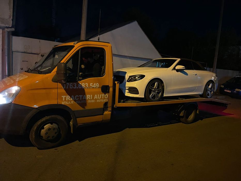 Tractari auto moto dube Transport utilaje Asistenta rutiera Platforma