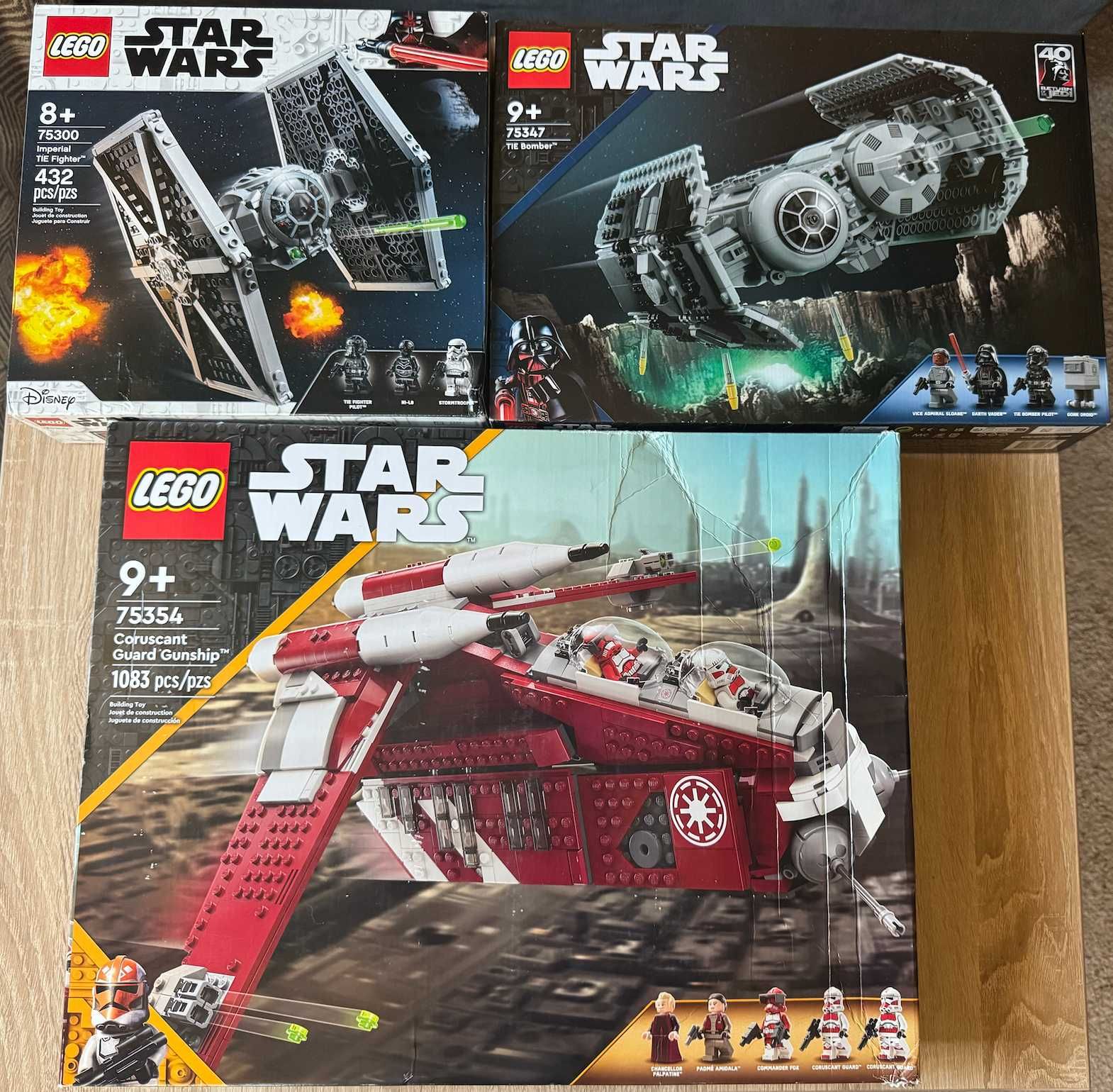 LEGO Star Wars комплекти – нови (TIE Fighter, TIE Bomber, Gunship)