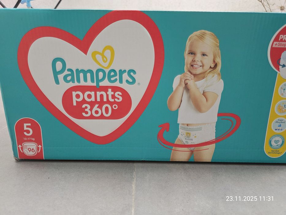 Scutece-Chilotel Pampers Pants 360 Mega Box Marimea 5, 96 buc