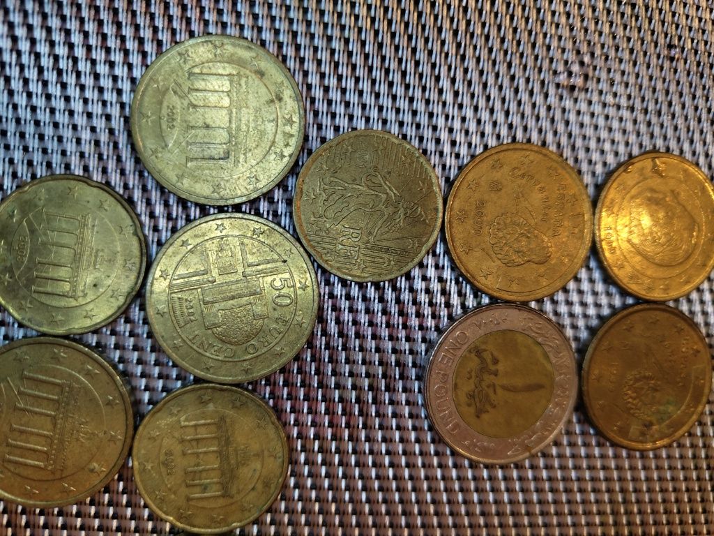 monede euro din 1999 ,2000,2001,2002,2003