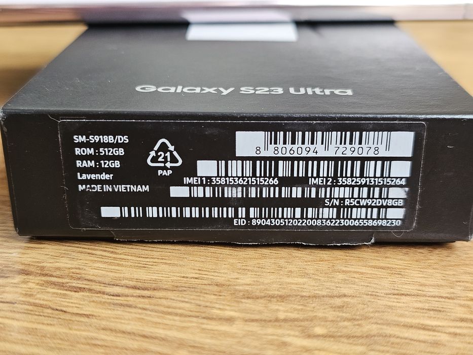 Vand Samsung S23 Ultra Lavender 512GB impecabil