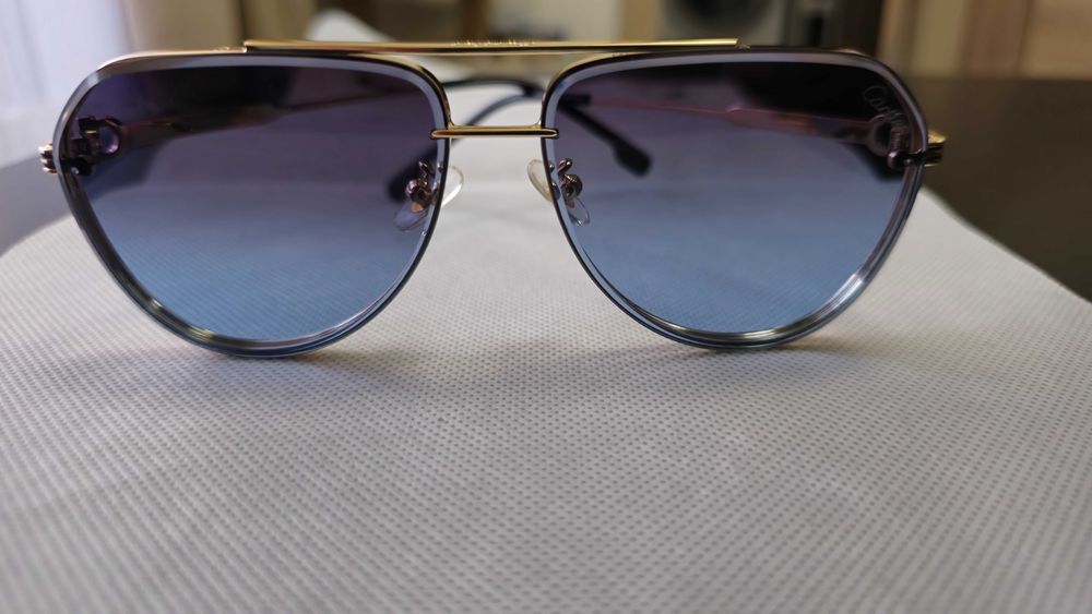 Ochelari de soare Cartier lentile albastre, rame metalice