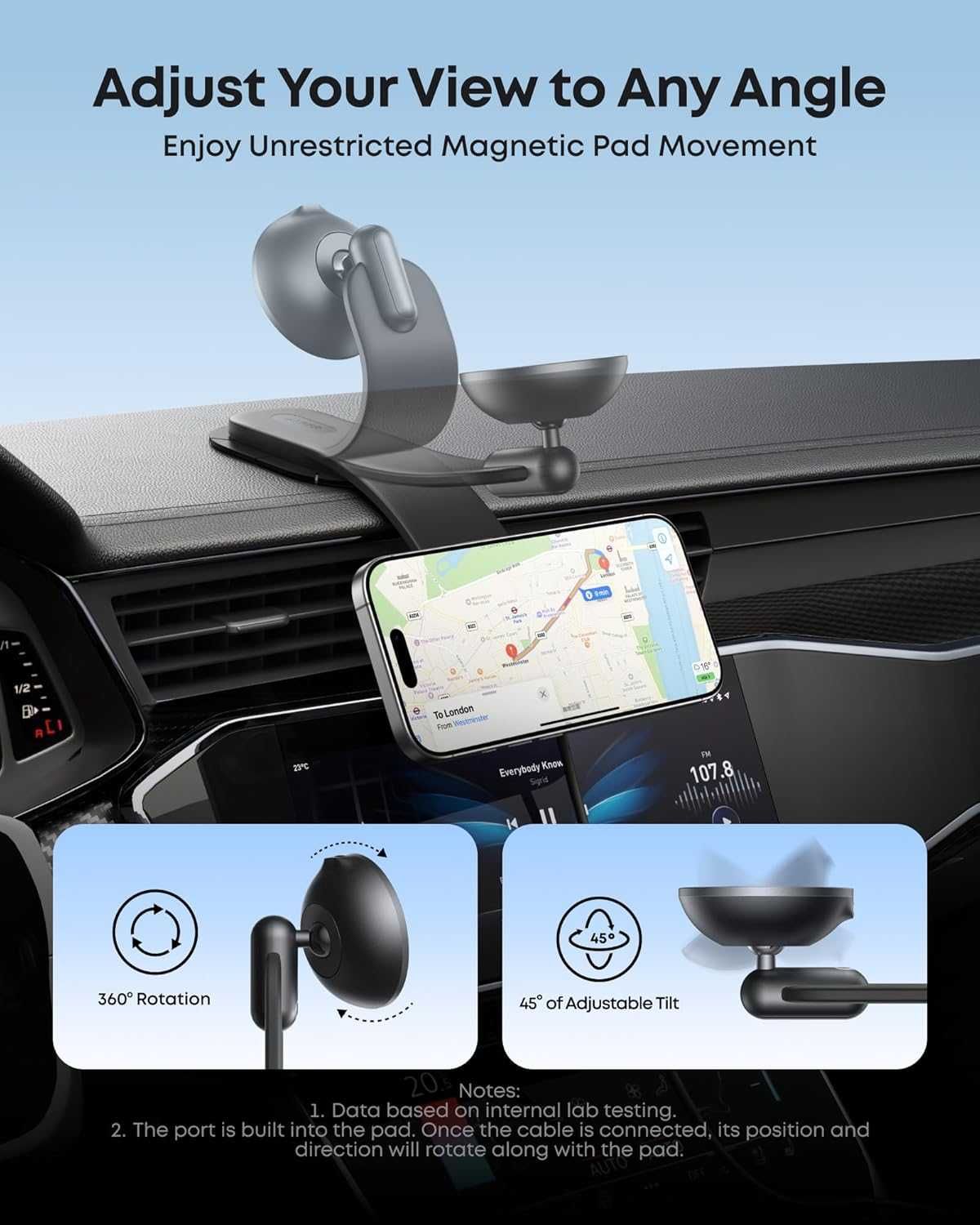 Anker Nano Wireless Charger 360°магнитна стойка за безжично зареждане