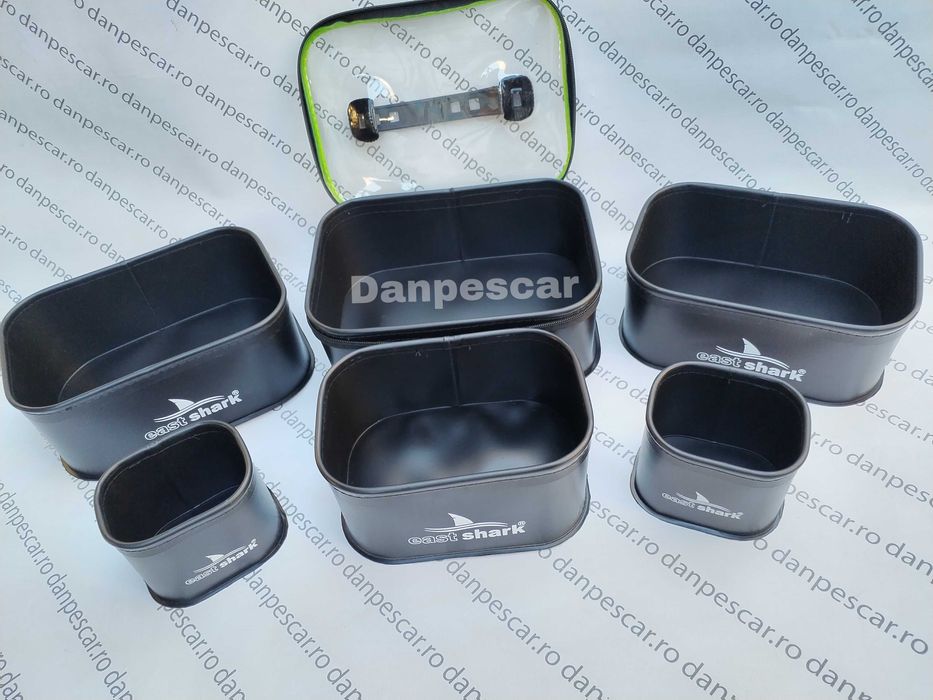 Set 6 Bacuri CUTII Nada EASTSHARK EVA Box Feeder Cu Capac 26x19x12cm