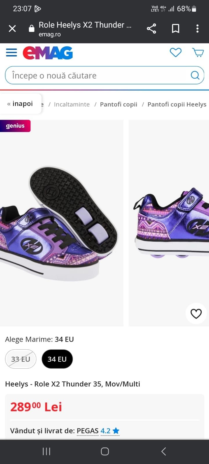 Vând adidași cu role Heelys nr 32