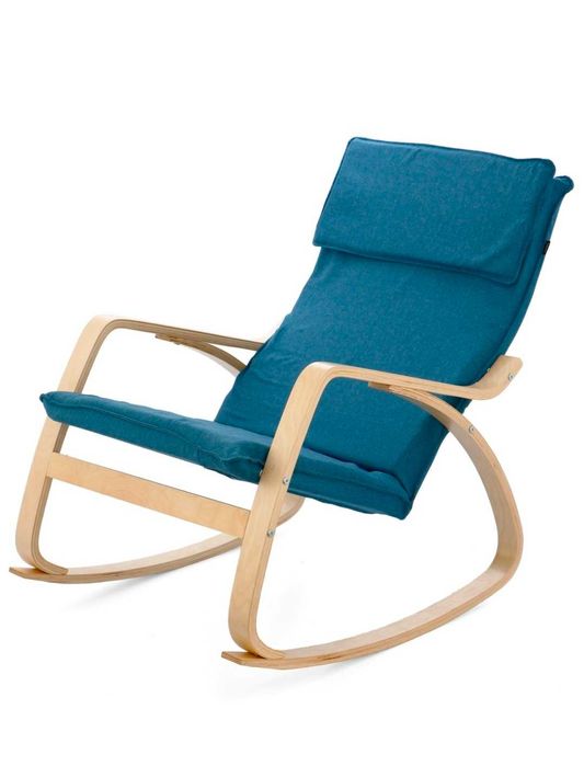 Fotoliu poang/ Balansoar Kring/ material textil, Albastru