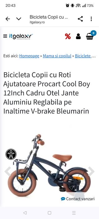 Bicicleta copii 2-4 ani
