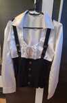 Bluza alba matase cu corset pe talie