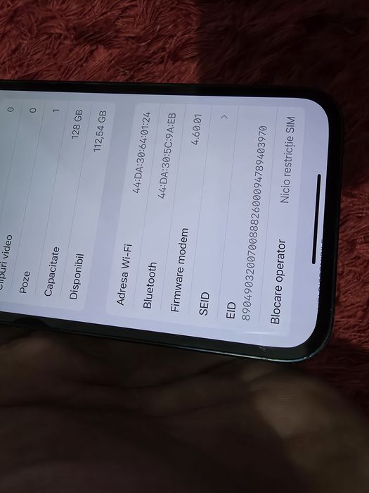 -Iphone 13, Negru, 256Gb, 6Ram, bat: 100%, stare foarte buna, doar tel