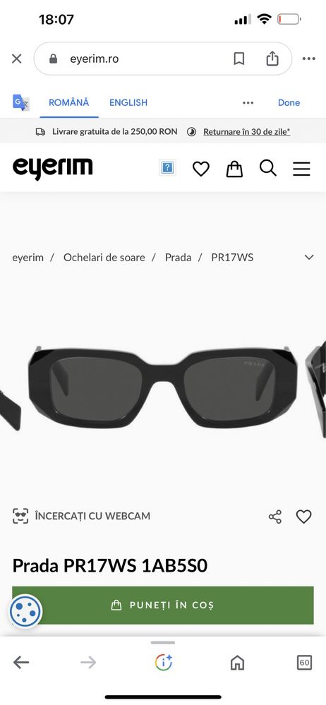 Ochelari de soare Prada