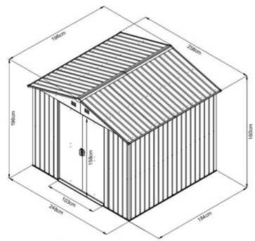 Magazie casuta De Gradina Depozitare XL - 196 X 258 X 196 cm ak