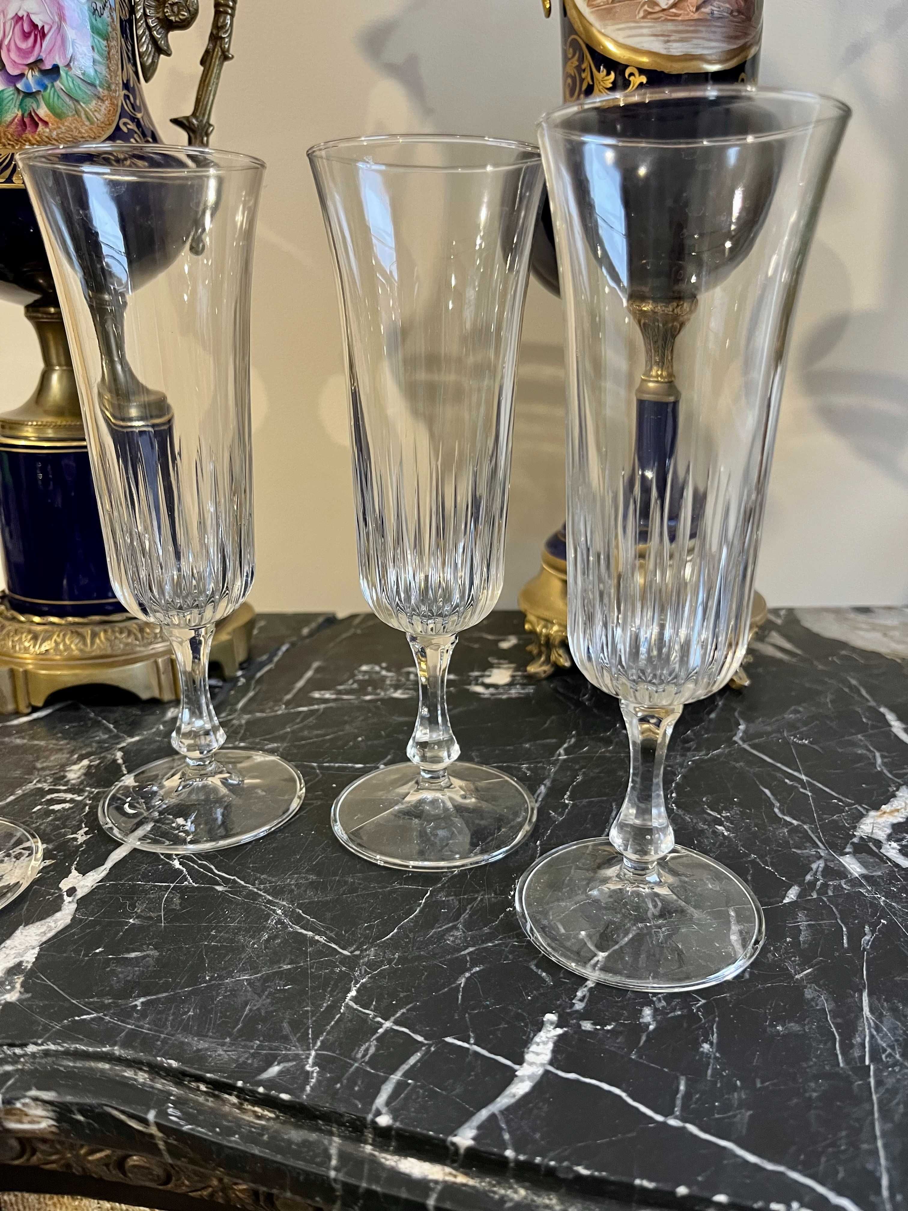 Elegant set 4 pahare pentru șampanie-cristal fin-Italia