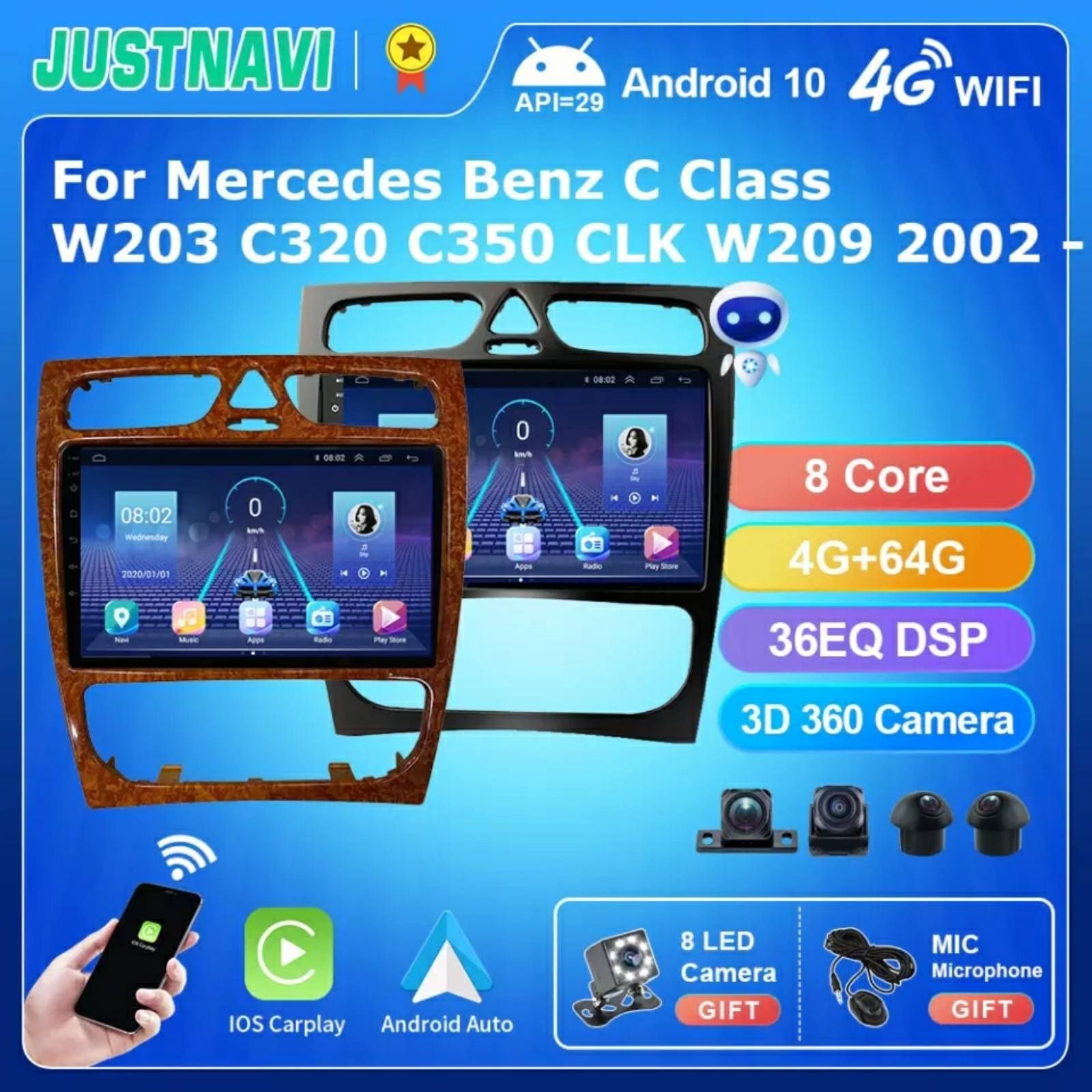 Мултимедия навигация mercedes W211 E class w203 9 инча android андроид