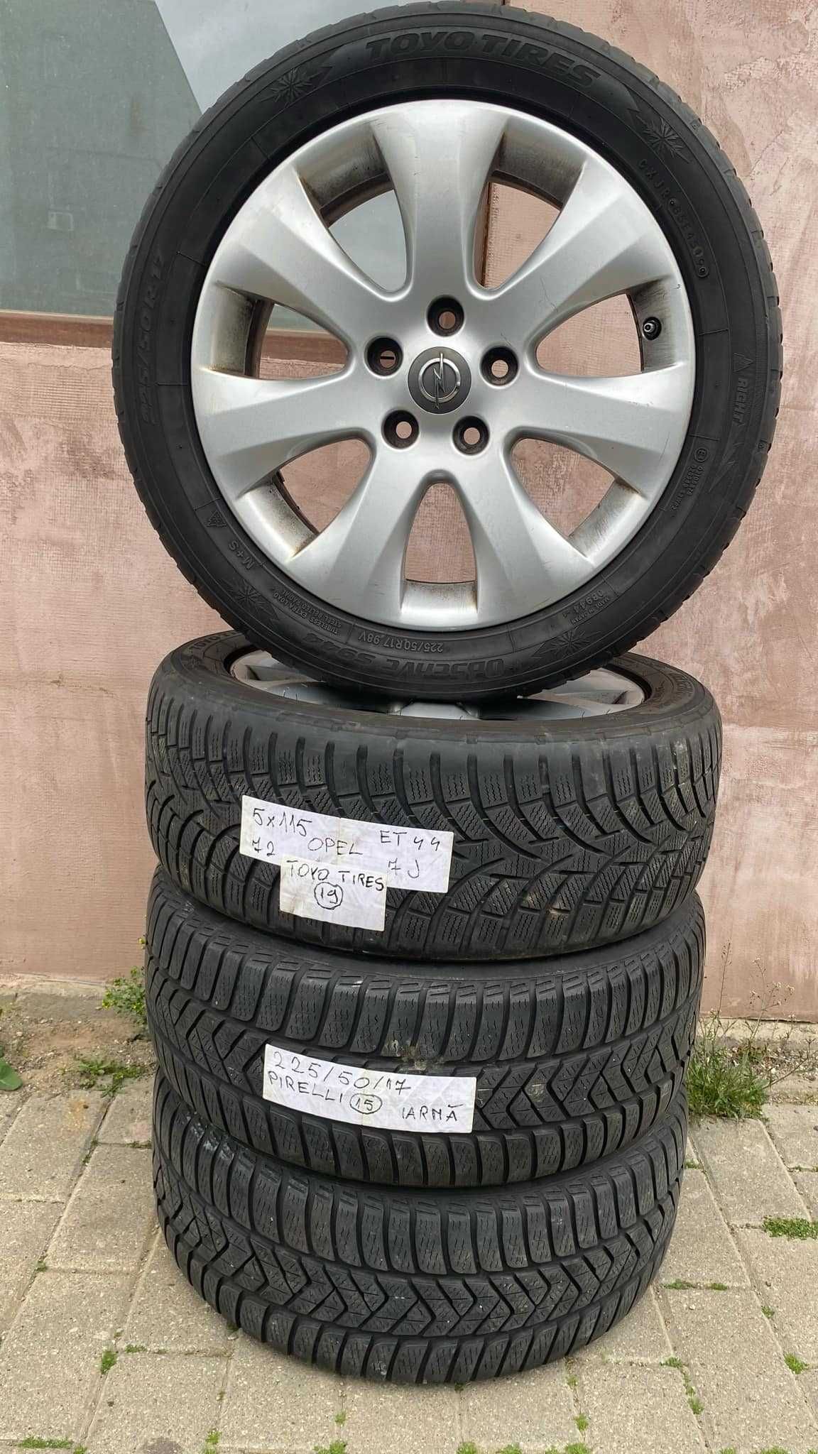 Jante opel zafira an 2018 astra j diesel 5x115  iarna pireli 225 50 17
