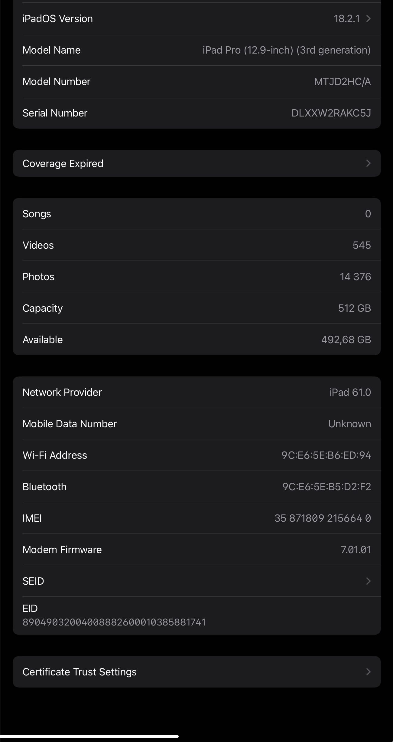iPad Pro (12.9-inch) (3rd generation) 512GB