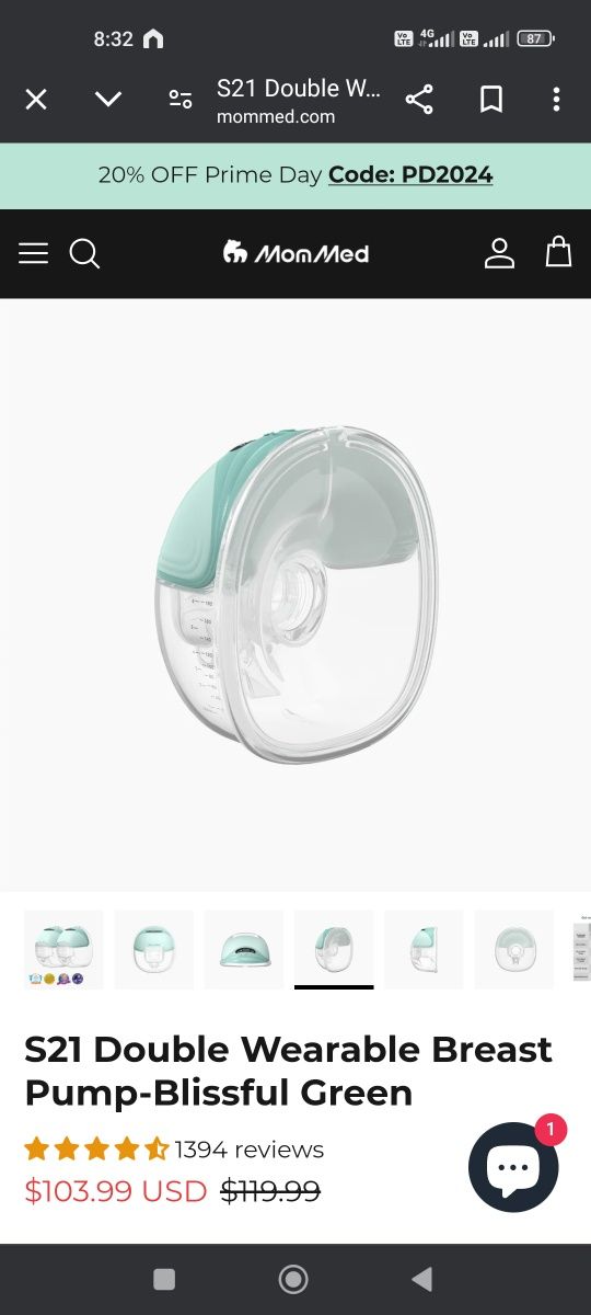 Pompa de san Mom Med dual handsfree impecabile 3 moduri 12 nivele