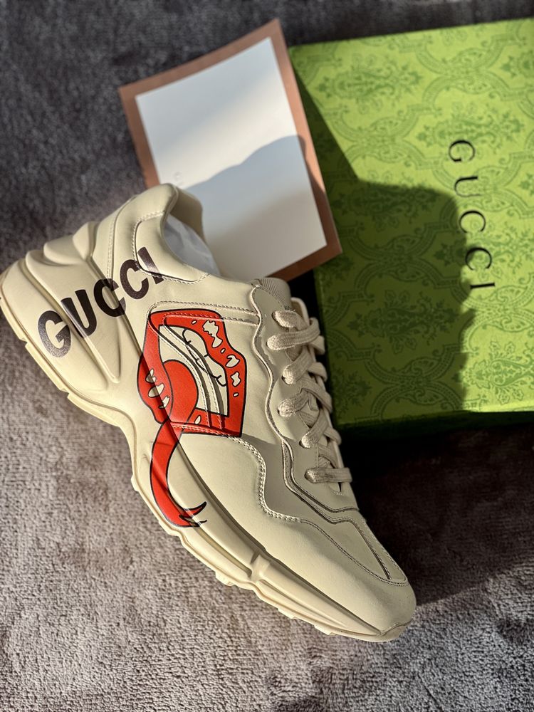 Gucci Rhyton Leather Trainers