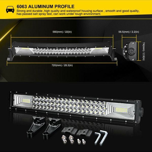 ИЗВИТ! 55 СМ. 324W Мощен 7D Led Bar Лед Диоден Бар Прожектор 12V 24V