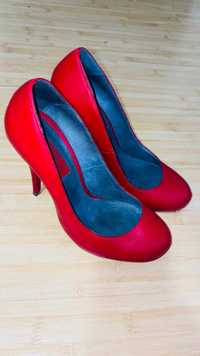Pantofi SEPALA by M. Glavan rosii, cu toc inalt piele marime 38