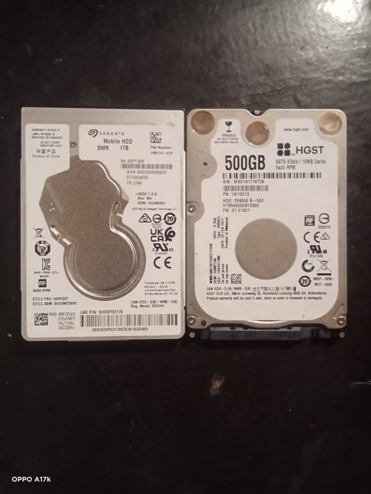 2 жёсткий диска 500 и 1000 гб