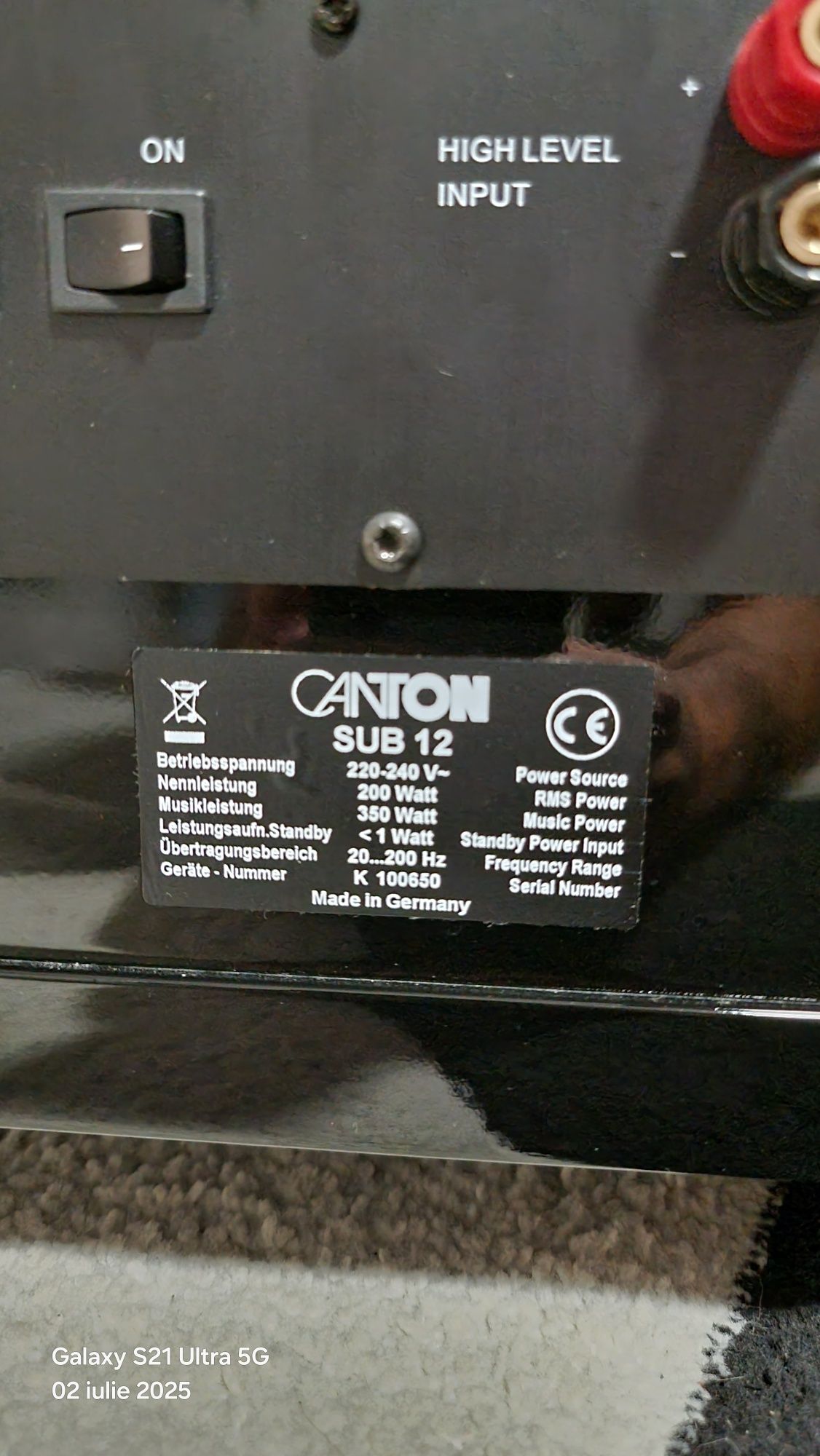 Subwoofer Canton Sub12