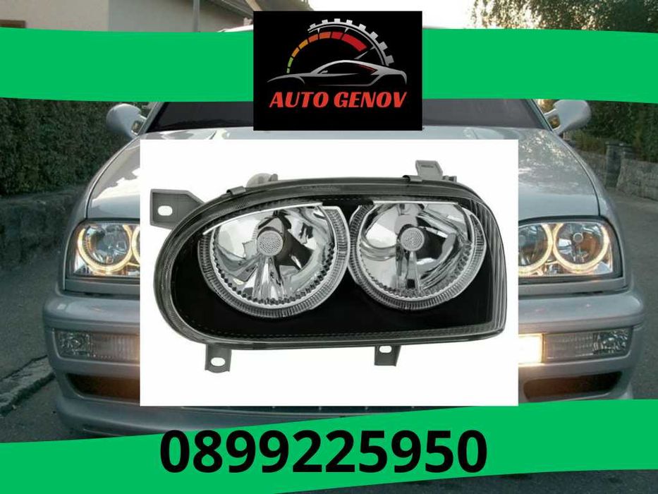 VW GOLF 3 Angel Eyes Кристални Фарове, R32 дизайн - черни