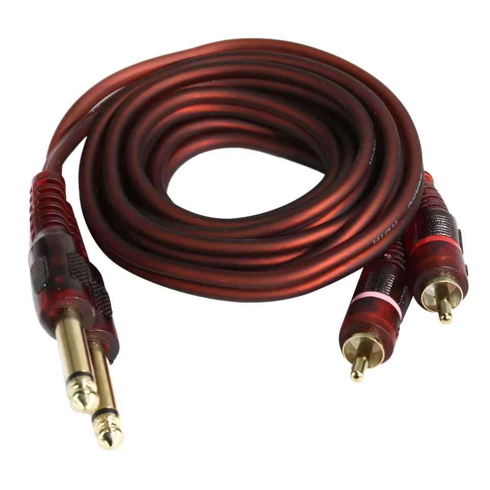 Аудио кабели 2 RCA на 2 Jack 6.3 качественный! Алматы.