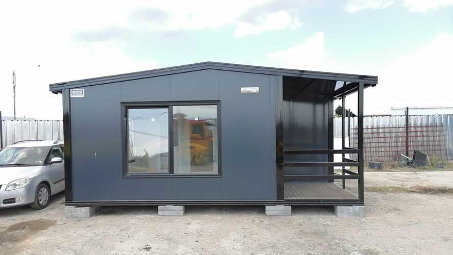 Casa modulara si garaje auto pe structura metalica si panou sandwich