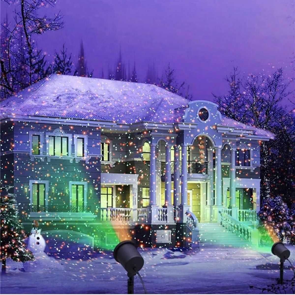 Коледен лазер прожектор със снежинки
