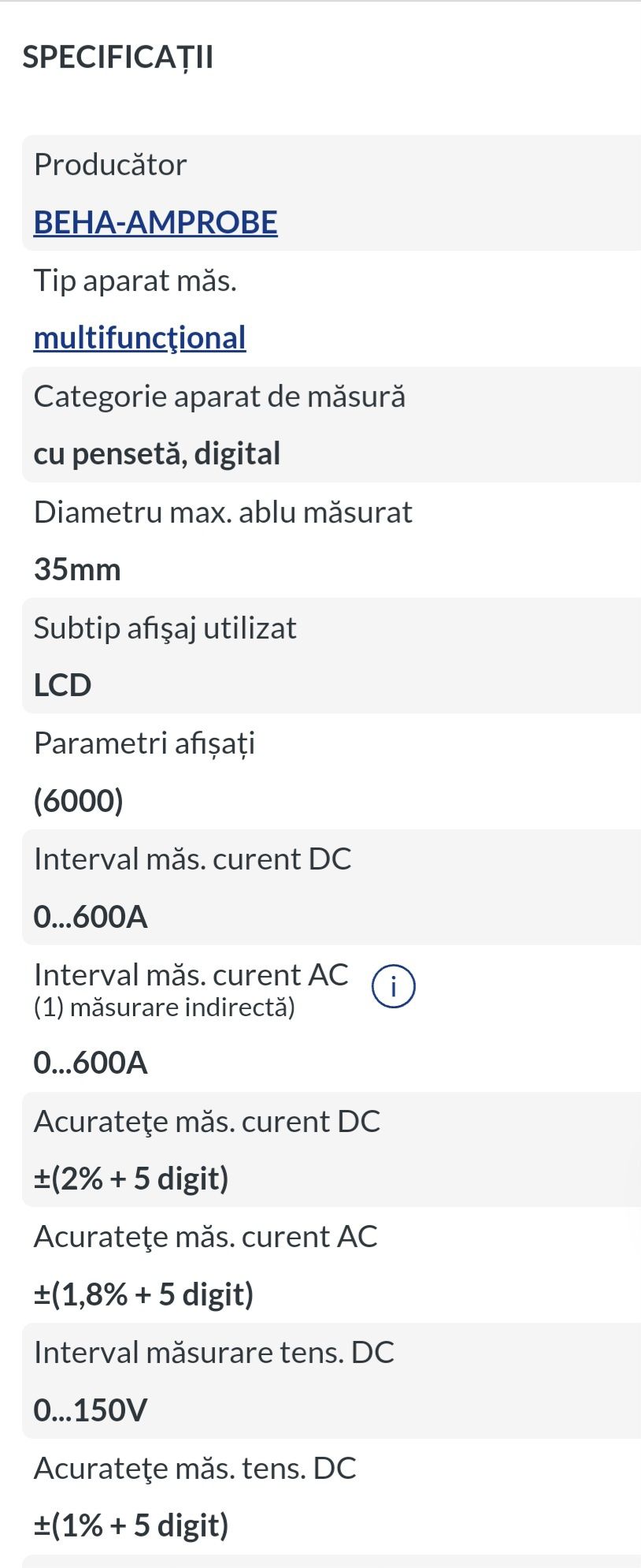 Aparat de masura clampmetru