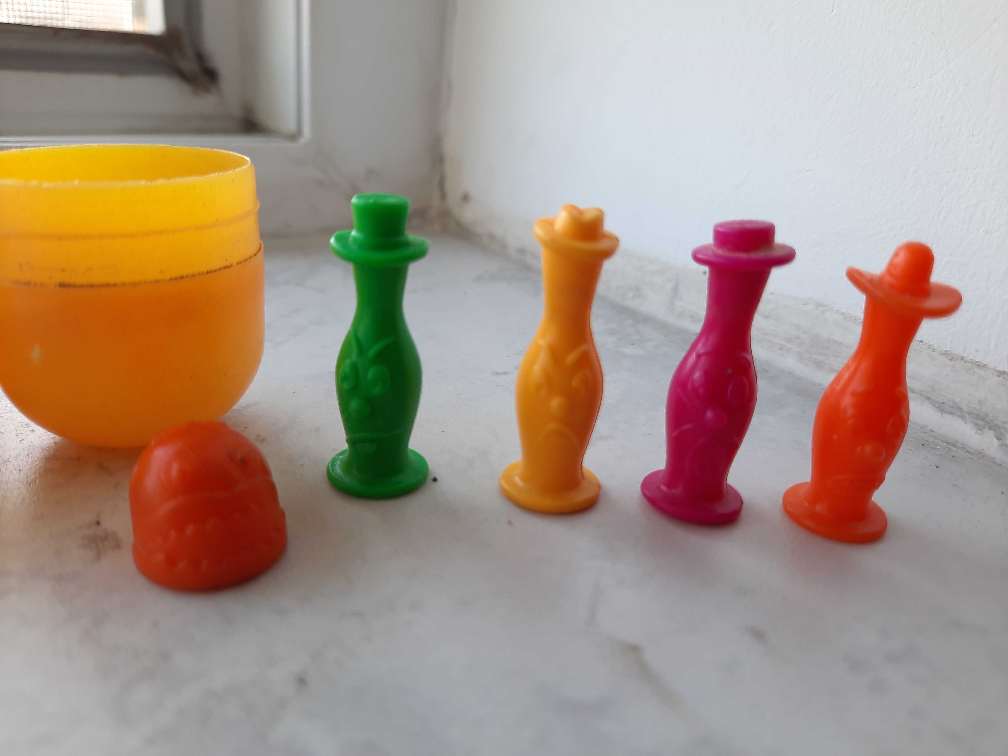 Jucarie_Jucarii_Joc copii set 4 Mini popice+bila_oua Kinder_anii 1990