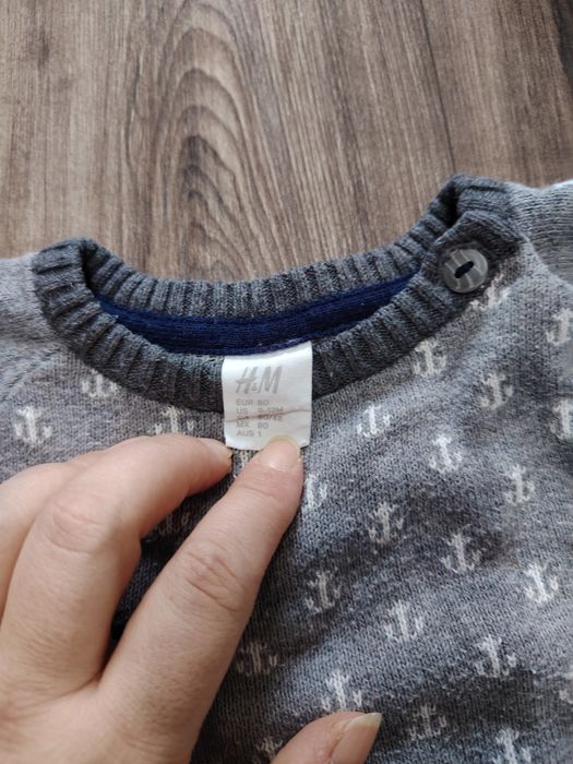 Set H&M mărimea 80, pantalon de catifea căptușit+pulovaras