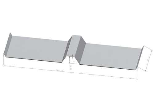 Алуминиева конструкция за плосък покрив - Една посока - Модел 2