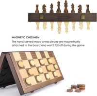 Шахматы+Шашки Магнитные Деревянные 40×22см