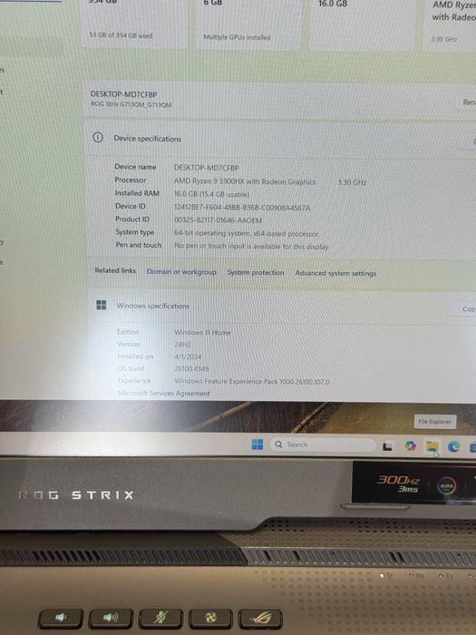 Laptop Gaming ASUS ROG Strix G17 Ryzen 9 16gb 1TB rtx 3060