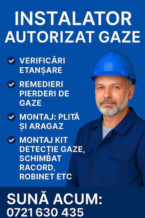 INSTALATOR AUTORIZAT GAZE – București și împrejurimi