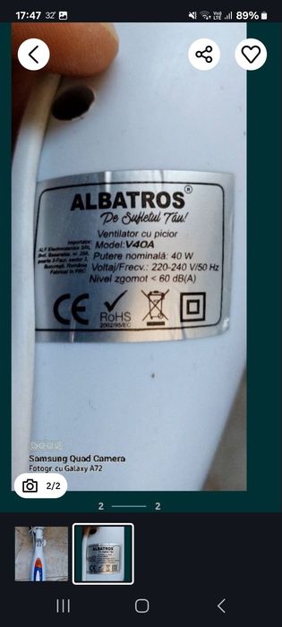 Corp ventilator 40w nou