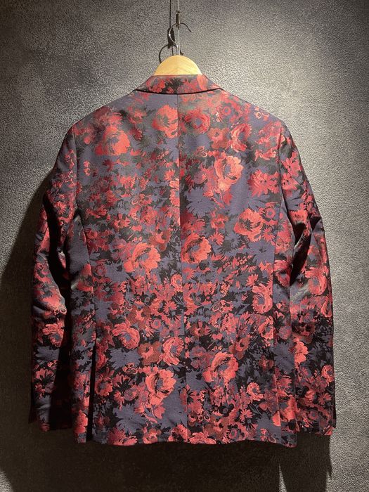 Мъжко сако Teodor, размер 50 M / L, червено флорален мотив, като ново