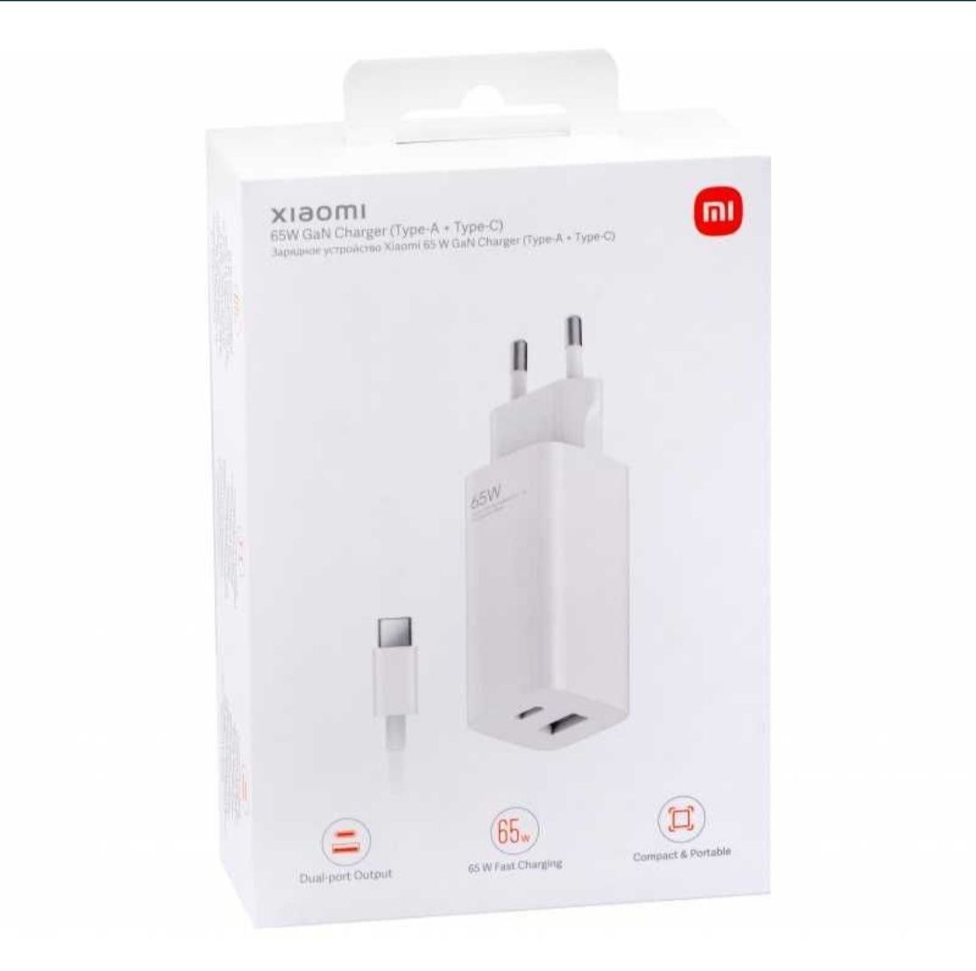 Зарядное устройствоXiaomi 65W GaN charger (Type-A + Type-C)