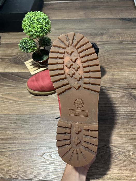 Ghete Timberland 6 Inch Premium Nubuck Red Waterproof