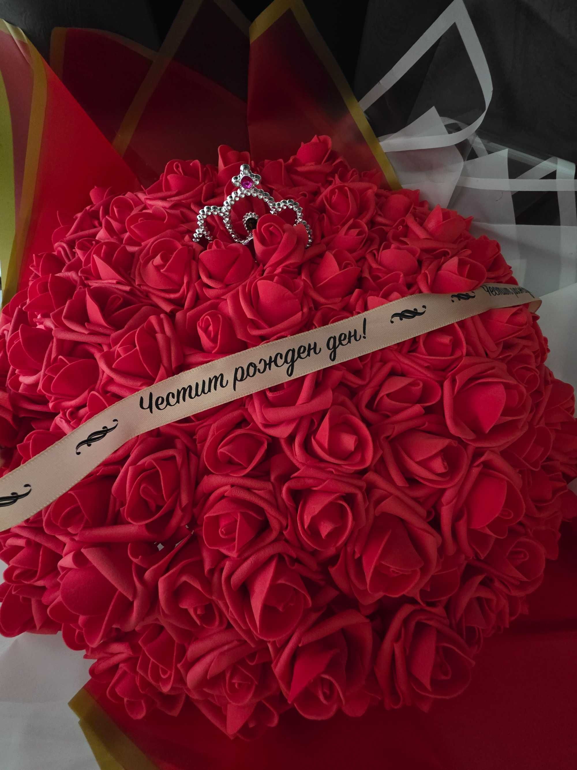 букет 101 вечни рози