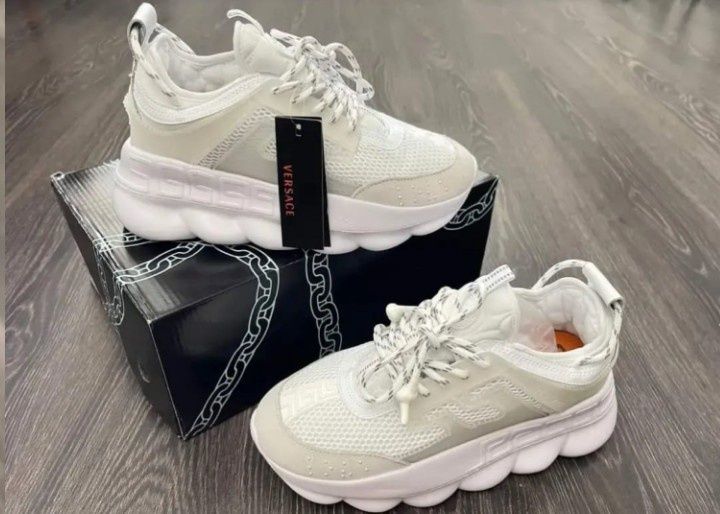 Adidași Versace chain reaction full white