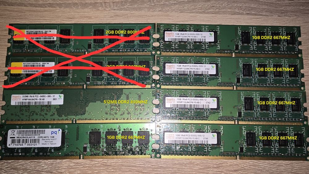 Memorii ram DDR2 de 512MB si 1GB